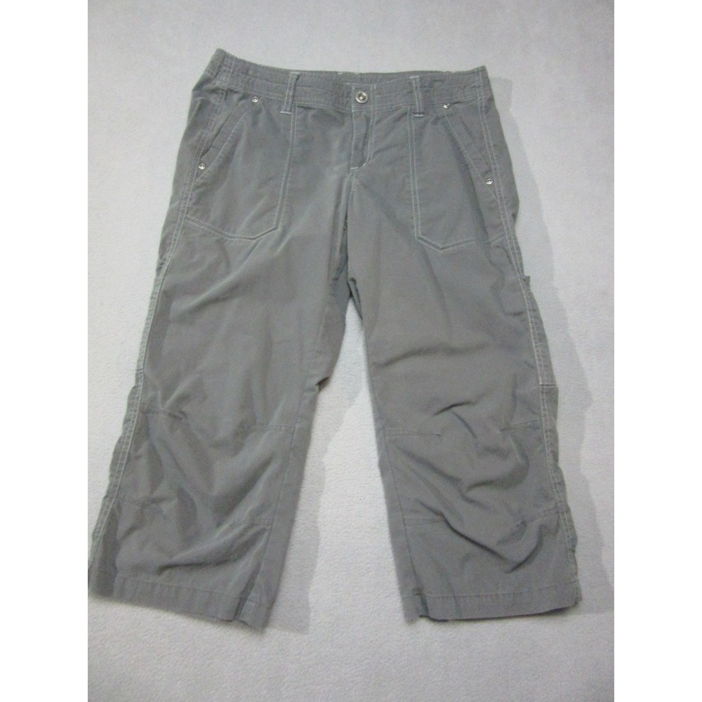 Kuhl Pants Womens 8 Gray Cropped Free Range Hiking Outdoor Pockets Straight Leg